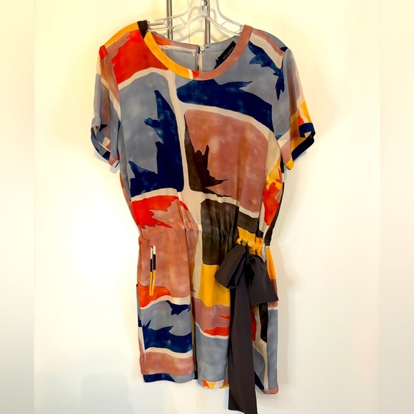 Piazza Sempione Silk Colorful Abstract Dress with pockets - Picture 1 of 5